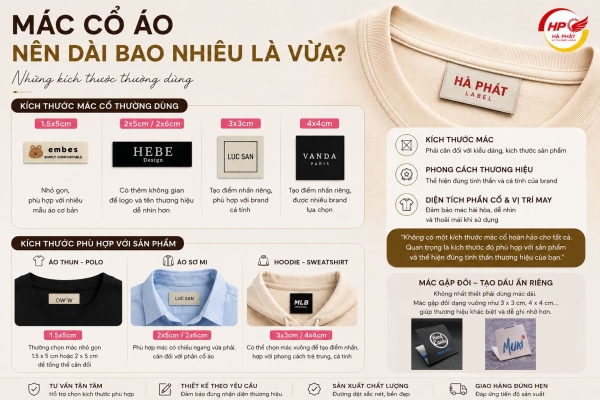 Mác cổ áo nên dài bao nhiêu là vừa? Những kích thước thường dùng.